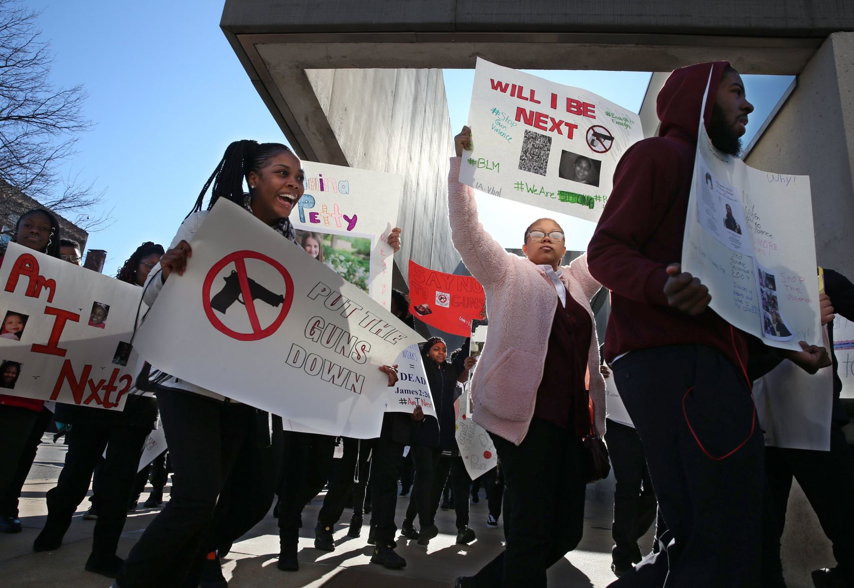 Cardinal Ritter students walk out of class as part of national protest over gun violance in schools